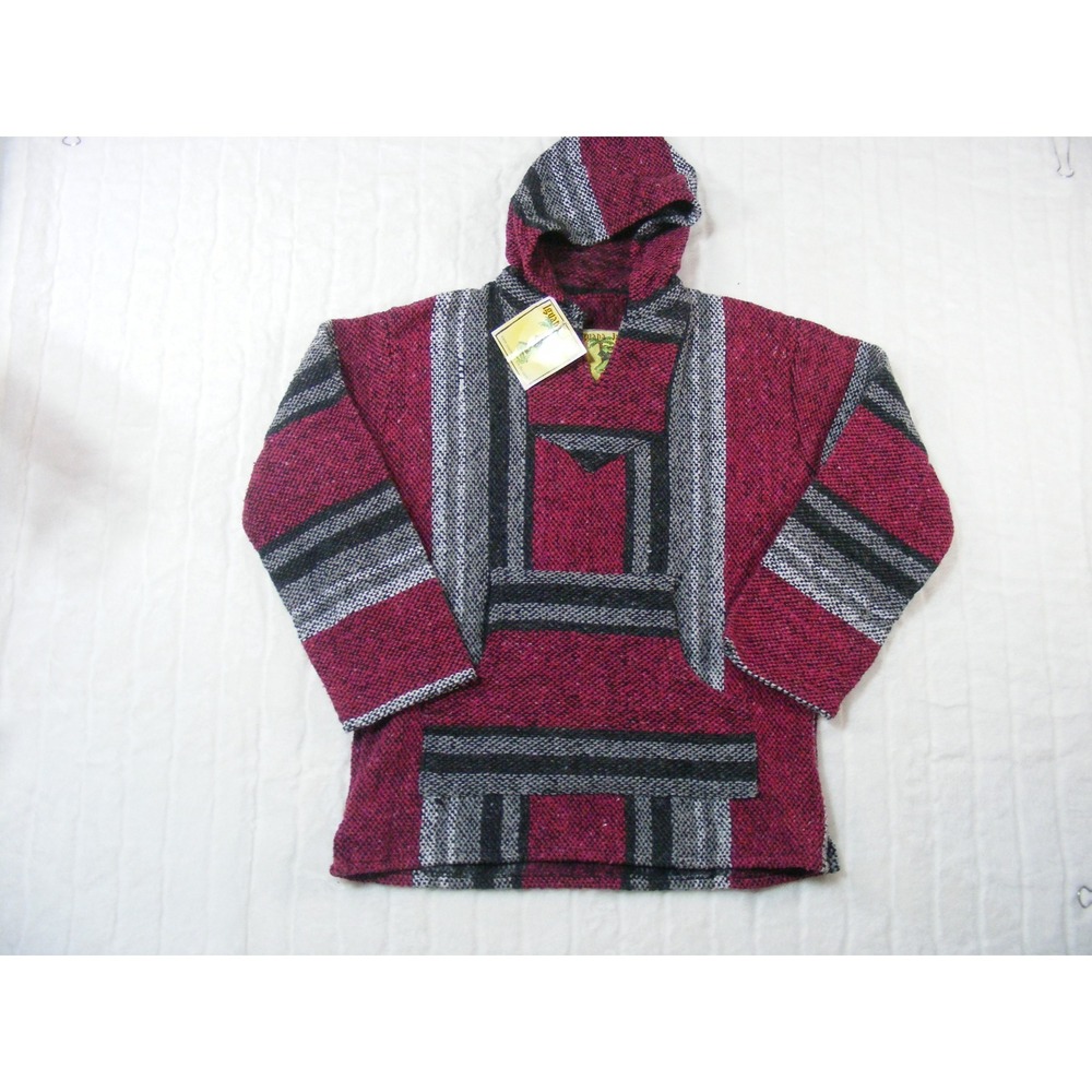 Iguana Jack Baja Hoodie Kids Large Pink Black New Mexican Blanket Pullover